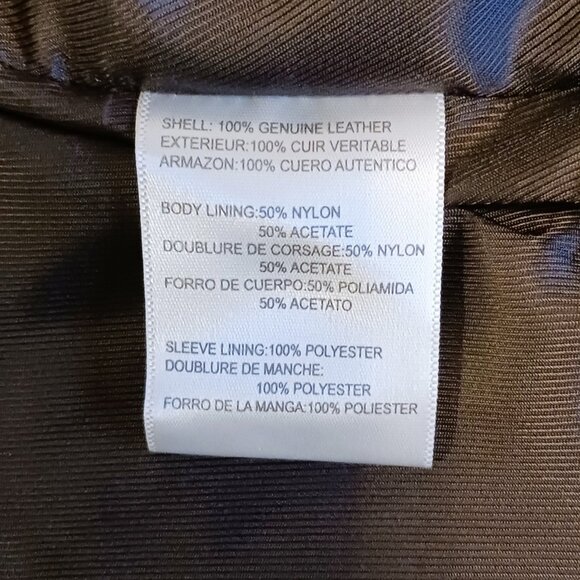 Women's Size Large Liz Claiborne Leather Dark Brown Jacket - Picture 9 of 10